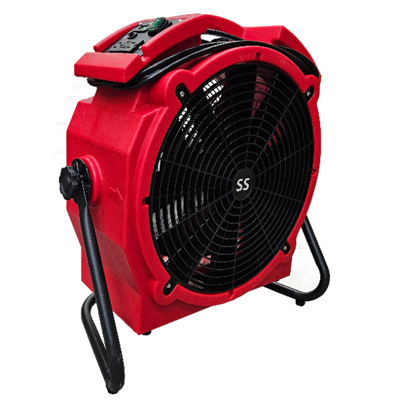 K&J SS Axial Air Mover Single Speed with Stand RED