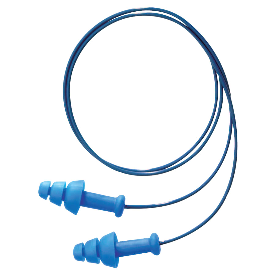 HONEYWELL  SmartFit Detectable Earplugs, TPE, Blue, Corded