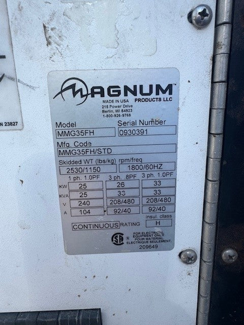 USED 2009 MMG 35MFH/STD TOWABLE GENERATOR