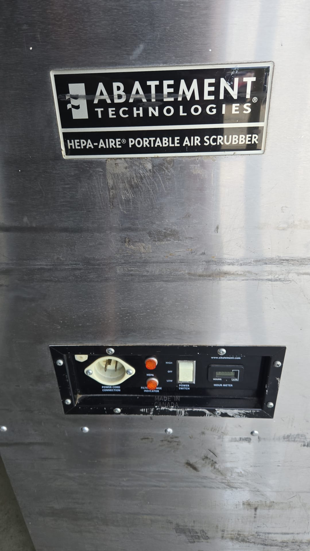 USED PAS 1800 ABATEMENT TECHNOLOGIES AIR SCRUBBER / AS IS