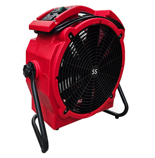 K&J SS Axial Air Mover Single Speed with Stand RED