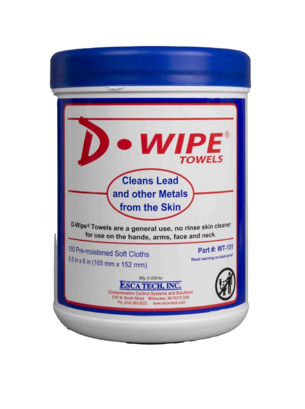 Esca Tech D-Lead D-Wipe Towels (case of 8 / 150 COUNT CANISTER)