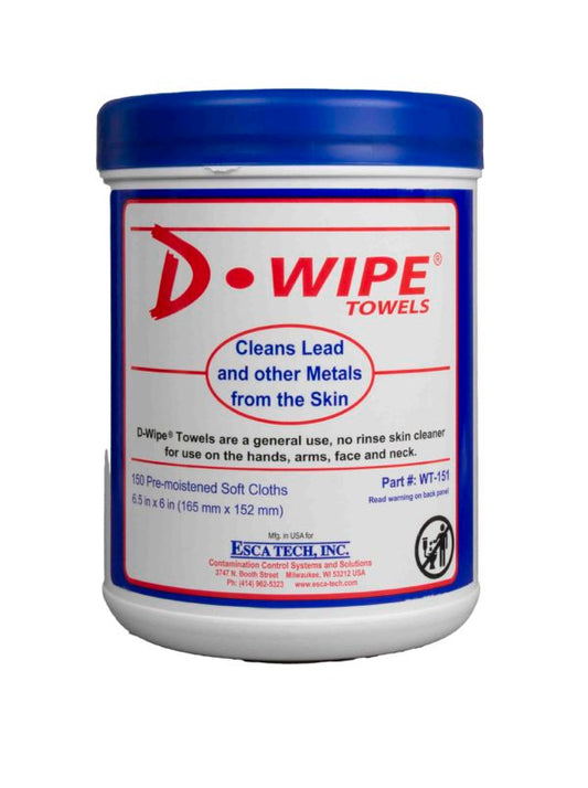 Esca Tech D-Lead D-Wipe Towels (case of 8 / 150 COUNT CANISTER)